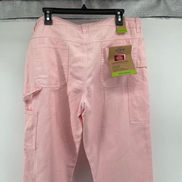 Dickies Urban Outfitters Pink High Rise Carpenter Jeans Twill Relaxed Fit 15/32 - Picture 8 of 13
